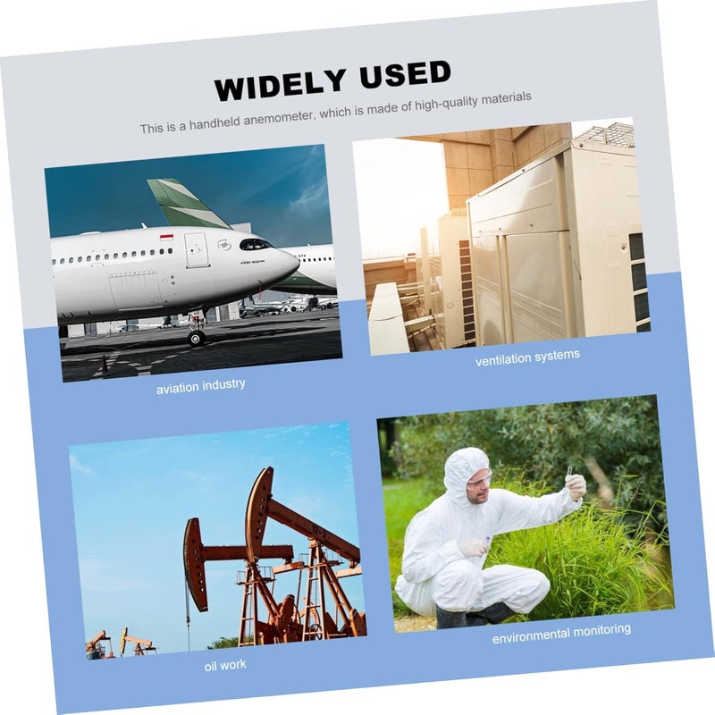 مقياس الرياح الرقمي المحمول الصغير مع شاشة LCD مضاءة لقياس سرعة الرياح ودرجة الحرارة والرطوبة، محمول - Image 5
